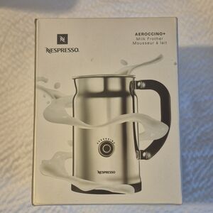 Nespresso Aeroccino+ Milk Frother - Silver and Black